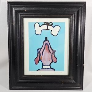 Dog With Bone By Tiggy Ticehurst SIGNED Framed Print
